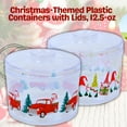 thumbnail image 7 of Christmas-Themed Plastic Containers with Lids, 12.5-oz Clear Printed (Set of 2-Design Varies) Santa Gingerbread Men Holiday Trucks Garden Gnomes Food Safe Container w/ Bonus Snoep in Beperkte Oplage, 7 of 7