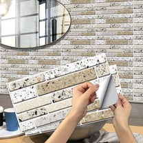 Peel and Stick Wall Decals Tiles Stickers 6 Pcs Self Adhesive Waterproof Vinyl 11.8x5.9inch Mosaic Brick Pattern Backsplash Sticker