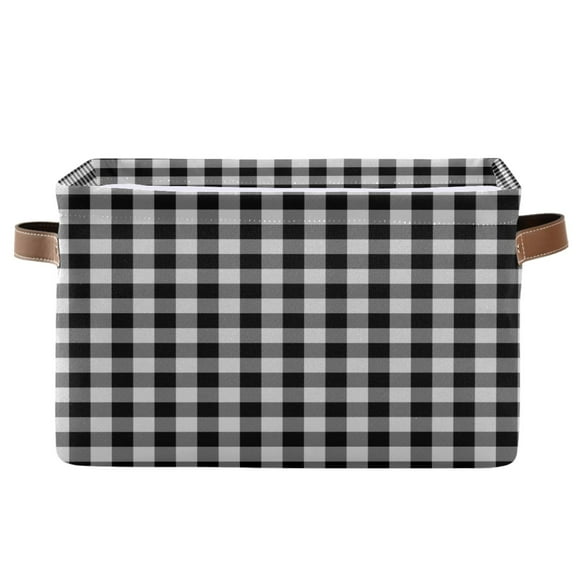 AUUXVA Panier de Rangement Classique à Carreaux Buffalo, Cube de Rangement en Toile Durable Pliable avec Poignées pour Étagère Placard Chambre Bureau à Domicile