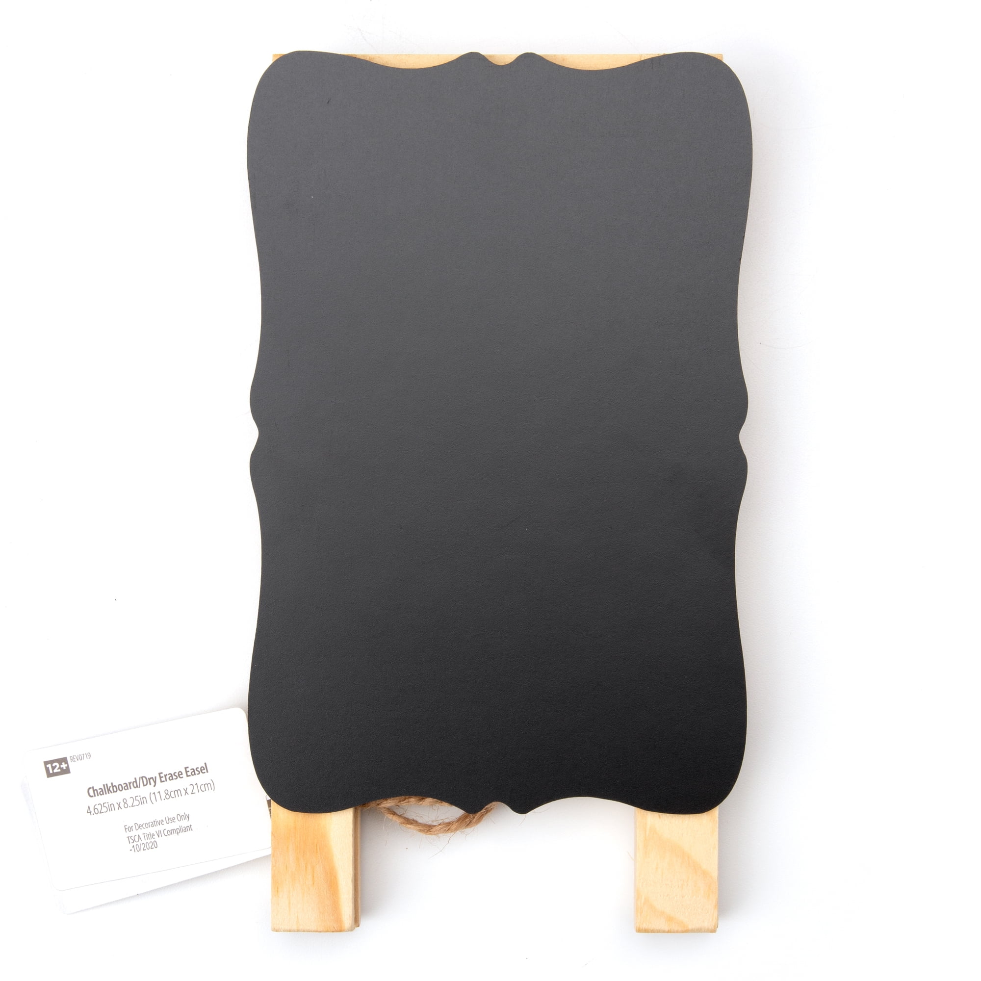 Cousin DIY Medium Folding Chalkboard & Dry Erase with Wood Easel, Double Sided, Black MDF