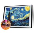 thumbnail image 1 of Cuadros Decorativos 5D bricolaje taladro redondo completo diamante pintura noche estrellada Kit hogar decoración arte artesanía Wdftyju de costura negro 4 estilos, 1 of 5