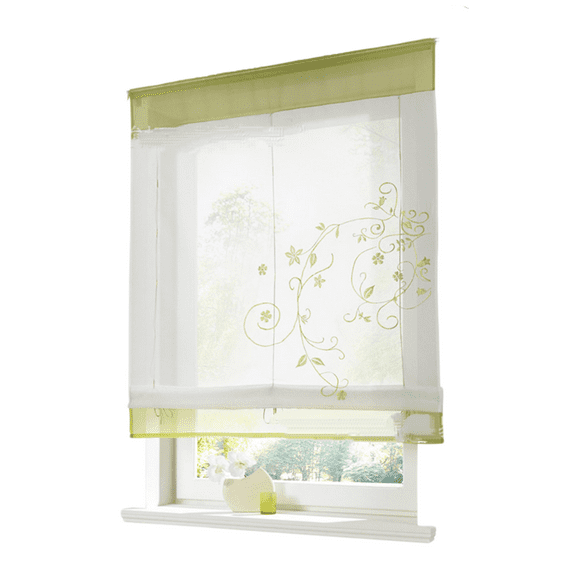 Floral Pattern Roman Curtains,Semi Sheer Shades Small Curtains, for Cafe,Bedroom,Farmhouse,Living Room and Yard (1 Panel, 31 x 47 Inch)