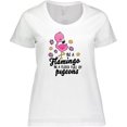 thumbnail image 3 of Inktastic Be a Flamingo in a Flock of Pigeons with Flowers Women's Plus Size T-Shirt, 3 of 5