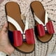 thumbnail image 5 of Bmisegm Flat Sandals Casual Soft Bowknot Slipper Flip Flops for Women Shoes Sandals Women Summer Red 7.5, 5 of 5