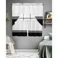 thumbnail image 5 of Black White Striped Swag Valance and Tier Curtains 24'' Length Set, Modern Abstract Art Aesthetics Light Filtering Kitchen Curtains, Tier Curtain Valances for Bathroom/Living Room/Bedroom/Café, 5 of 6