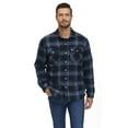 thumbnail image 2 of TACVASEN Men's Flannel Shirt Jacket Warm Fleece Plaid Jacket Cotton Winter Coats Gray Blue 2XL, 2 of 6