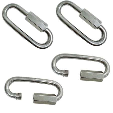 4 Pcs Marine Boat 1/4" Long Quick Link 1200 Lbs WLL Connect Link Stainless Steel T316
