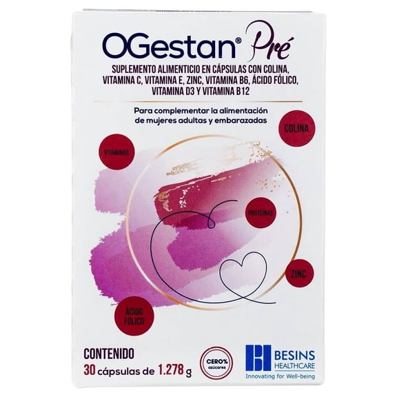 Suplemento alimenticio Ogestan Pre Caja con 30 capsulas de 1.278g cada una