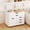 White, variant on Costway 5-Drawer File Cabinet Mobile Chest of Drawers with Side Cabinet 5 Casters Black