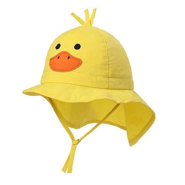 s-upf50+petit Canard Jaune Chapeau Pour Bb Et Enfant Ajustable - Couvre La Tte & Le Cou Des Enfants Toute La Journe