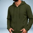 thumbnail image 6 of cfhntfmh Mens Zip up Sweatshirt Casual Drawstring Long Sleeve Hooded Jackets with Pockets Fall Trendy Clothing (Army Green,3X-Large), 6 of 7