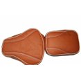 thumbnail image 2 of Fits Royal Enfield Classic Embossed Front & Rear Seat Cover Tan Leatherette, 2 of 5