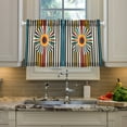 thumbnail image 2 of Yayeee Kitchen Curtains Tier Pair Light Filtering 27"x36" Rod Pocket Short Cafe Window Panel, Geometric Stripes, 2 of 7