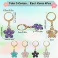 thumbnail image 2 of 20Pcs 5 Colors Knitting Markers Charms Flower Stitch Markers Cute Enamel Daisy Planner Charms Stainless Steel Leverback Hoop Crochet Marker, 2 of 6