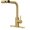 Brushed Gold, variant on Waterfall Kitchen Sink Faucet with Pull Down Sprayer, 3 Modes(Sweep/Stream/Waterfall) Rotary Switch Stainless Steel Commercial Modern Faucet for Kitchen Sink Single Handle Black Sink Fuacet