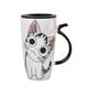 thumbnail image 1 of Taza de cerámica para café y té con diseño de gato, 600 ml, novedosa taza de cerámica para la mañana con tapa para el hogar y la oficina., 1 of 13