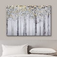 thumbnail image 3 of wall26 Canvas Print Wall Art Gold Leaf Pastel Winter Forest Farm Tree Landscape Nature Wilderness Illustrations Modern Art Rustic Relax/Calm for Living Room, Bedroom, Office - 16x24, 3 of 5