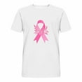 thumbnail image 3 of T-shirts for Men Breast Cancer Awareness Short Sleeve Blouses Print Round Neck Casual Shirts White XXXXL Mens Tops, 3 of 4