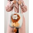 thumbnail image 3 of Bolso de lona para mascotas, bandolera con forma de león, bonito bolso de transporte portátil para gatos, bolso de pecho para gatos, bolso de mano para exteriores, 3 of 4