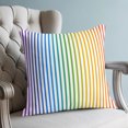 thumbnail image 4 of Pillow Covers 18x18 Set of 2, Thin Rainbow Striped Throw Pillow Covers Decorative Couch Cushion Cover, Farmhouse Modern Stripes Microfiber Soft Square Pillowcases for Bedroom Living Room Sofa, 4 of 9