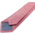 thumbnail image 4 of Men's Chambray Cotton Skinny Necktie Tie - 2 1/2" Width Textured Distressed Style, 4 of 5