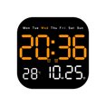 thumbnail image 1 of fastboy Wall Clock Remote Control Temperature Date LED Digital Unique Style Electronic Table Clock Led Clock Orange, 1 of 6