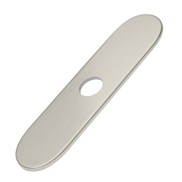 BWE Cubierta para grifo, placa de cubierta de 10 pulgadas para grifo de fregadero de cocina o baño de 1 o 3 orificios, placa exterior de níquel cepillado, placa de acero inoxidable, base redonda para