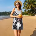 thumbnail image 3 of Fotbe Cool French Bulldog Wine Vestido de Verano sin Mangas para Mujer – Vestido Midi Línea A, Estilo Camiseta Floral, Vestido Playero Casual y Fluido, 3 of 7