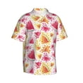 thumbnail image 3 of Xecao Watermelon print Hawaiian shirt - a stylish short-sleeve button-down for men, perfect for casual beach and tropical outings., 3 of 9
