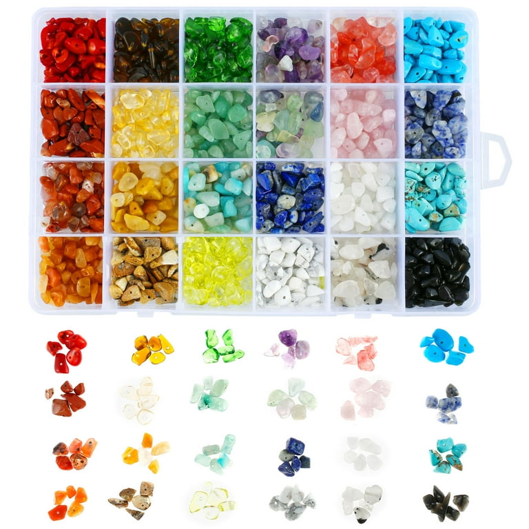 Natural Chip Stone Beads Multicolor 5-8mm About 400 Pieces Irregular  Gemstones Healing Crystal Loose Rocks Bead Hole Drilled DIY for Bracelet  Jewelry Making Crafting (5-8mm, Multicolor) 5-8mm Multicolor
