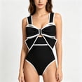 thumbnail image 4 of Women Vintage Polka Dot One Piece Swimsuit Oversized Bow Cut Out Tummy Control Bathing Suit Retro High Waist Swimwear, 4 of 7