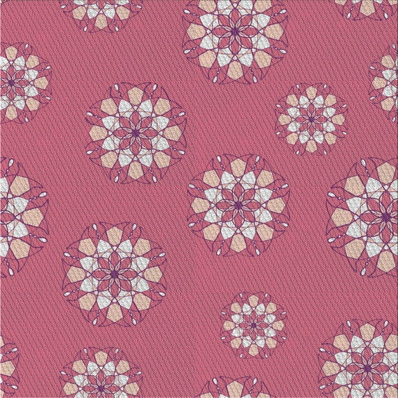 Ahgly Company Machine Washable Indoor Square Transitional Cadillac Pink Area Rugs, 6' Square