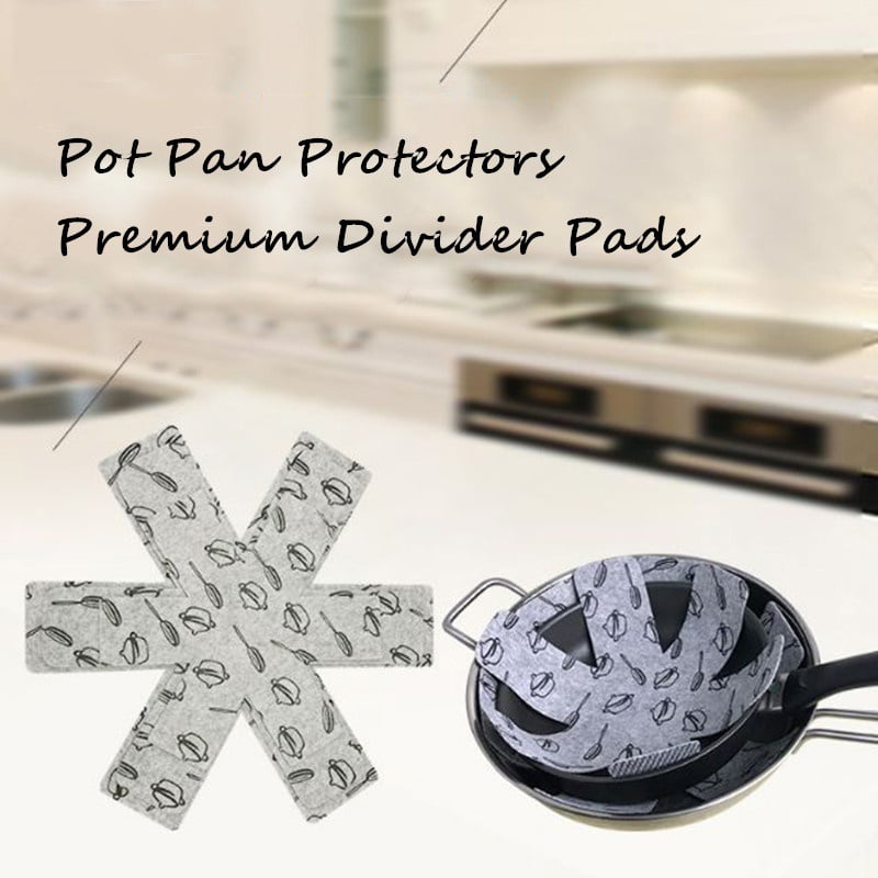 UK 6XFelt Pad Pot and Pan Protectors Prevent Scratching NON STICK Cookware 15" 