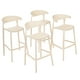 thumbnail image 1 of Set 4 Bancos Bar Cocina Desayunador Barra Respaldo Plástico Beige, 1 of 5
