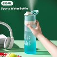 thumbnail image 2 of Taza de agua de plástico de gran capacidad de 650ml, botellas para beber, botella de agua pulverizada para niñas, taza de agua deportiva para Fitness al aire libre, 2 of 5