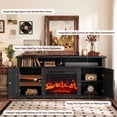 thumbnail image 5 of Fireplace TV Stand with Fireplace for 75 inch TV Farmhouse Entertainment Center with Storage, Black, 5 of 10