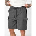 thumbnail image 2 of Busydd Men Cargo Shorts Solid Color Knee Length Summer Shorts Casual Elastic Waist Drawstring Mens Hiking Shorts with Pockets 2XL, 2 of 9
