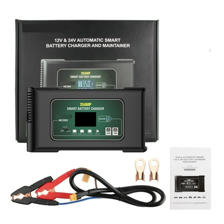 35A Car Battery Charger Pulse Repair LCD Display Smart Fast Charge For Auto Moto Truck Lead Acid Lithium Batteries ,Instant Roadside Rescue