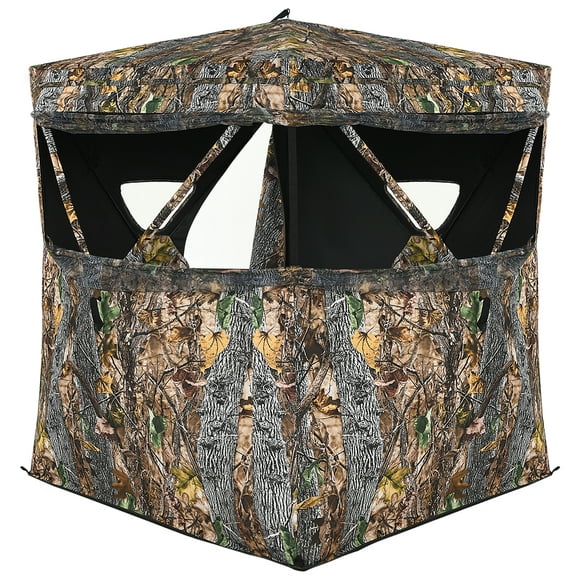 Patiojoy Portable Hunting Ground Blind 3 People Tent for Hunting True Timber Camo
