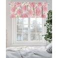 thumbnail image 5 of Curtain Valance for Windows,Farmhouse Pastoral Flower Leaf Kitchen Valances Rod Pocket Short Curtains,Seamless Pink Rose Floral Window Treatment Panel for Bedroom Bathroom 42x12in, 5 of 9