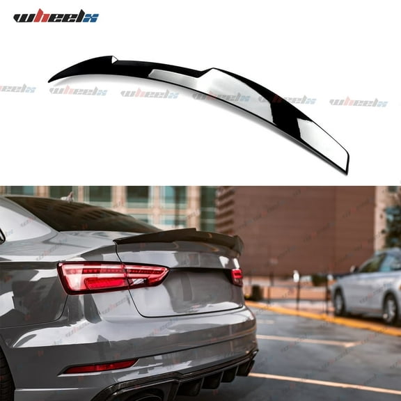 Rear Trunk Spoiler Compatible with Audi 2014-2020 A3 S3 RS3, High Kick M4 Style Duckbill Spoiler Fits for 14-20 Sedan, Exterior Spoiler Wing Lip (Glossy Black)