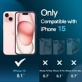 thumbnail image 2 of JETech Full Coverage Screen Protector for iPhone 15 6.1-Inch, 10-Second Super Easy Installation with One-Step Alignment Tray, Bubble-Free Tempered Glass Film, HD Clear, 2-Pack, 2 of 7