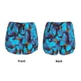 thumbnail image 5 of Lsque Blue Butterflies Printed Women's Running Shorts with Liner Pockets,Elastic Quick Dry Workout Athletic Gym Yoga Shorts,Womens High Waist Shorts-, 5 of 9