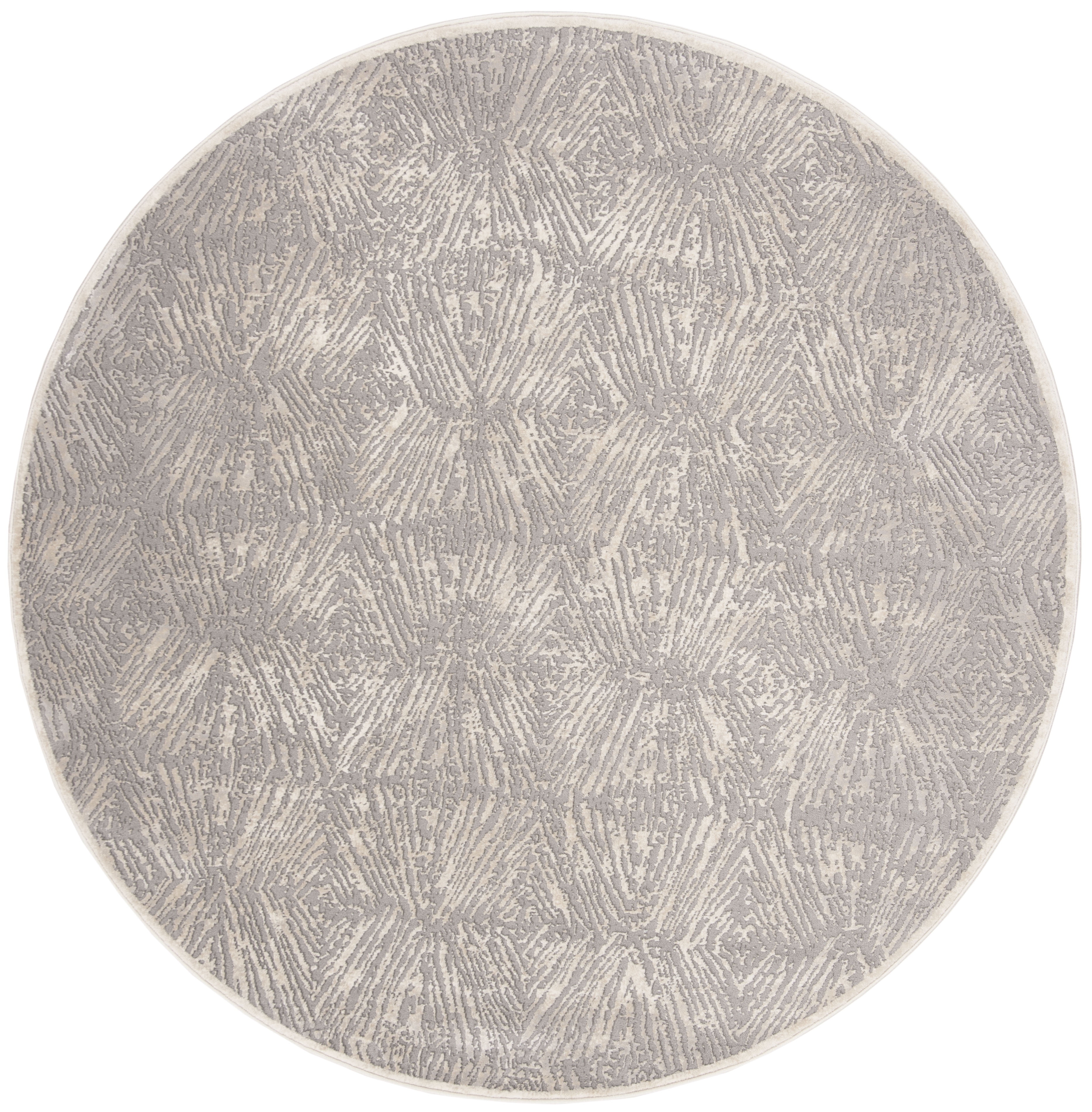 SAFAVIEH Meadow Eanna Abstract Area Rug, Ivory/Grey, 6'7" x 6'7" Round