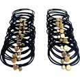 thumbnail image 1 of UDeBe 20PCS Lazos para el cabello negros Pulseras Mezcla de cuentas de metal, 1 of 5