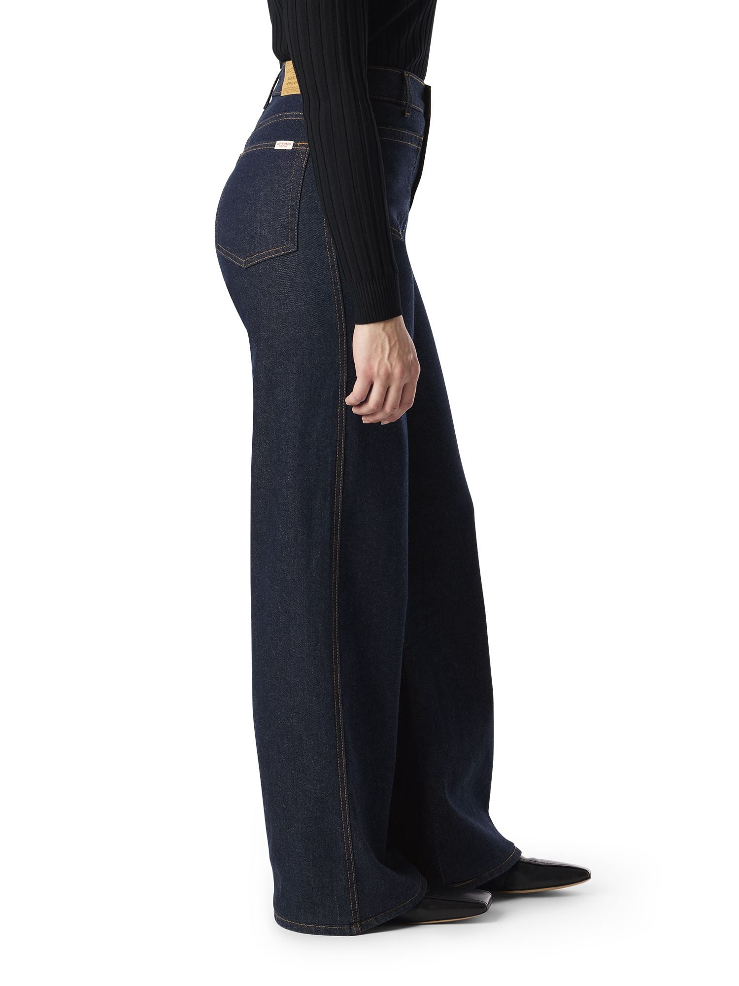 Levi Strauss Signature Women's and Women's Plus Patch Pocket Loose Wide Leg Jeans