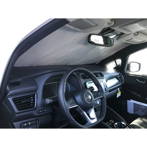 HeatShield, The Original Windshield Sun Shade, Custom-Fit for Nissan Leaf Hatchback (5D) w/ Sensor 2018, 2019, 2020, Silver Series
