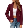 thumbnail image 4 of Sahpxhe Blazers for Women Business Casual Long Sleeve Lapel One Button Cropped Blazer Work Meeting Tailored Suit Jacket Red XL, 4 of 9