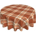 thumbnail image 1 of Fall Plaid Tablecloth Round 60 Inch Thanksgiving Tablecloth Plaid Circular Waterproof Autumn Table Cover Cloths Washable Polyester Tabletop Runner for Kitchen Party Picnic Dining Decor, 1 of 5