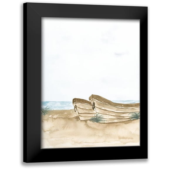Price, Lucille 12x14 Black Modern Framed Museum Art Print Titled - Beached Wooden Row Boat II
